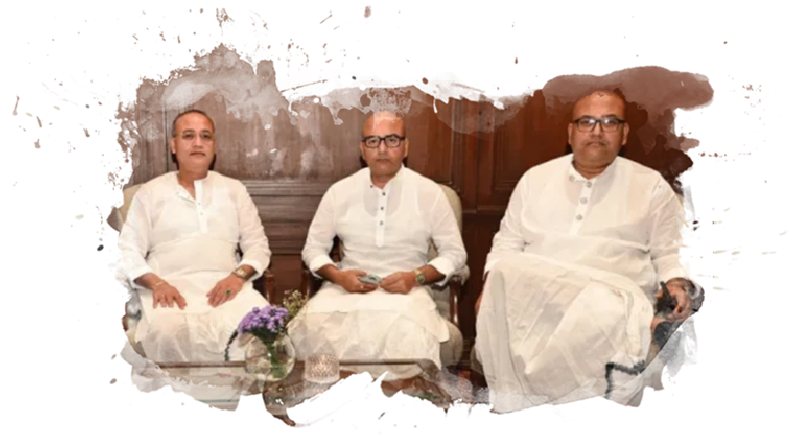 Left to right: Sreedip Roy (Third generation: youngest Roy Brother), Ranadip Roy and Shubadip Roy (Third generation: middle Roy Brother)